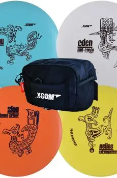 X-Com Disc Golf Beginner Starter Set with 4 Discs and Easy to Carry Bag